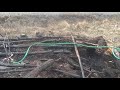 Hugelkultur 4h - sticking things to biochar - initial watering