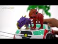 Save the dinotrux! Transformers Rescue Bots giant dinosaur Optimus Primal, Heatwave! #DuDuPopTOY