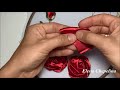 Rose embroidered ribbons, simple method. Master class.