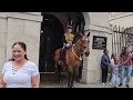Lady Officer SHOUTS as UNCOMFORTABLE Horse Taken Back in!