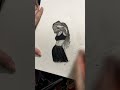 Satisfying Girl sketch | charcoal black girl sketch and shading step by step #animeartgallery