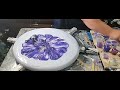 #38- Acrylic Bloom W/ Purples on a 24 inch Convexo Round Canvas
