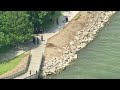 Aerial video: Car submerged in water in St. Clair Shores