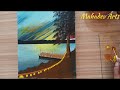 Sun Set On A Lake Scenery In Acrylic Color || Painting For Beginners/Learners ||