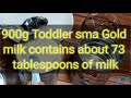 HOW MANY TABLESPOONS OF MILK DOES 900g SMA GOLD TODDLER MILK (1-3) CONTAINS? Vs Accompanied Spoon?