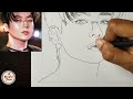 How to draw Jungkook Step by step - BTS Drawing Tutorial | YouCanDraw