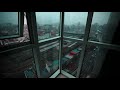 Seoul Cityscape - Rain Open Window City Sounds in Seoul, South Korea | 4k