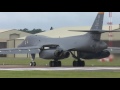 Earth shaking USAF B-1 Lancer launching from RAF Fairford, England
