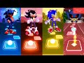 Sonic Exe Vs Derk Sonic Vs Sonic Prime Vs Sonic Amy Exe Tiles Hop EDM Rush