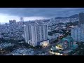 View of downtown Vung Tau Vietnam from 25th floor of Lapen Center at 6pm August 12 2022