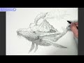Draw an imaginary Whale | Animal | Creature | Timelapse | Volcanic Whale / 火山鯨