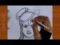 How to draw Shree Krishna Face Easy (Pencil Sketch) | Krishna Drawing Easy |Art Video | Sketch 2024