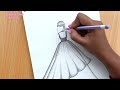 How to draw a Girl in beautiful dress : Girl backside drawing || Drawing / pencil sketch | art video