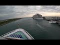 Cruise Ships Leaving Port Canaveral  (4K) time lapse| meeting carnival mardi gras