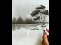 How to draw landscape with pencil in easy ways | Pencil drawing landscape easy step by step