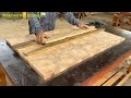 Professional And Creative Woodworking // Create A Unique Table From Wood Slices Of Large Tree Trunks