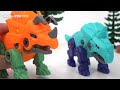 Assembled dinosaur combination robot! Defeat the giant Thanos! | DuDuPopTOY