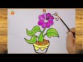 Easy And Simple Flower 🌸 pot Drawing| How To Draw Flower Pot