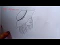 How to draw a girl wearing hate // easy girl face drawing for beginners // girl drawing easy