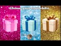 pink 💓 blue 💙 and gold 💛 gifts || 2 good and 1 bad gift 🎁 challenge