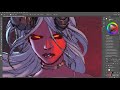 Demoness - Coloring Process | Lineart by Guieseppe Camuncoli