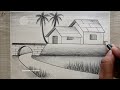 How to Draw Scenery of Moonlight Night by pencil sketch, Pencil Drawing for Beginners