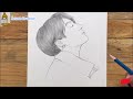 How  to draw Jung kook only pencil 2B | BTS sketch for beginners | pencil drawing tutorial | រៀនគូរ