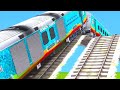 THE MEMU TRAIN IS HIT BY HIGH SPEED TRAINS ON STEEP RAILWAY TRACKS & BUMPY TRACK|Train simulator|