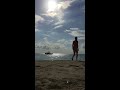 On 7 Mile Beach in Negril, Jamaica with Strawberry