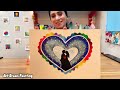 Easy Rainbow Heart Acrylic Painting Step By Step🌈💗 / Satisfying ASMR Art