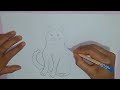 Sitting Cat Drawing Step By Step