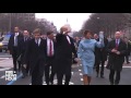 President Donald Trump walks parade route on Inauguration Day 2017