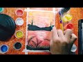 EASY AND CREATIVE SUNSET IDEAS | using poster paint |