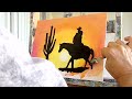 Palette Knife Oil Painting | Sunset Rider | Part 2