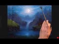 Acrylic Landscape Painting - Good Night / Easy Art / Drawing Lessons / Satisfying Relaxing / Акрил.