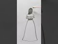 How to draw a girl with beautiful dress || easy way to draw a girl with beautiful dress