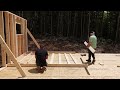 5 MONTHS PREGNANT in my FOREST CABIN | TIMELAPSE We Build & Raise Exterior Walls / BIG Day - Ep. 151