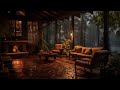 Autumn Balcony Rain🍂Fireplace🔥Fall Into A Resting State When Listening To Balcony Rain Sound