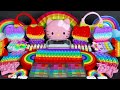 Slime Mixing Random with Piping Bags ASMR🌈 Rainbow Hello Kitty with Headphones Slime Mixing Random