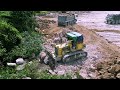 EP9| Excellent Update huge Landfill Project Skillfully Komatsu Dozer Process With Dump Trucks Work