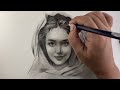 Woman Portrait Drawing in Pencil ( Graphite )
