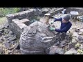 Transforming old building ruins into an outdoor kitchen