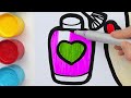 Drawing, coloring Nail Polish for Kids and Toddlers | How to draw hand