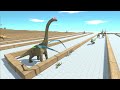 ESCAPE FROM ALIEN BRACHIOSAURUS - LAST SURVIVOR - ZIGZAG COURSE - Animal Revolt Battle Simulator