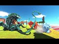 Team Ghidorah + Ice Godzilla VS Fire Godzilla + Team Thermo Burning - Animal Revolt Battle Simulator