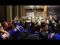 Celebrating outside MSG after ECF Game 6 Rangers Beat Montreal