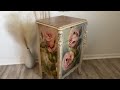 Stunning Furniture Makeover with Blushing Roses Decoupage Paper | Flip It Furniture🌹