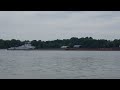 Barge on the Mississippi River in Illinois