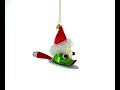 Scandinavian Gnome Valiantly Riding a Shield - Blown Glass Christmas Ornament (CC-1024)