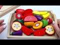 Cutting Fruit, Vegetables | Wooden vs Squishy ASMR #3